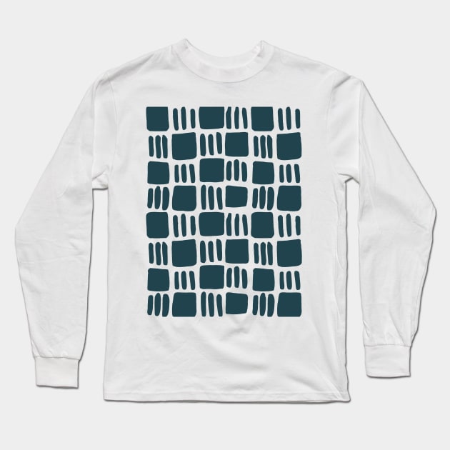 Abstract squares - teal Long Sleeve T-Shirt by wackapacka